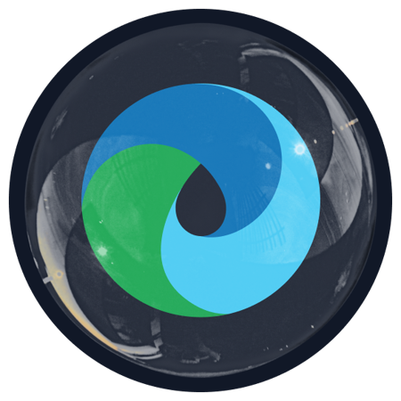 Osmotech logomark floating inside a bubble